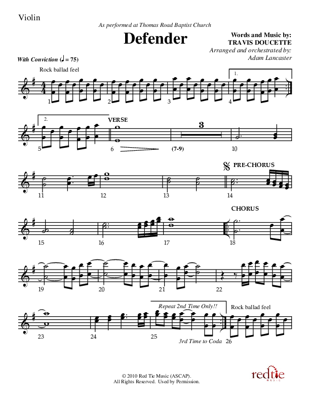 Defender Violins (Red Tie Music)