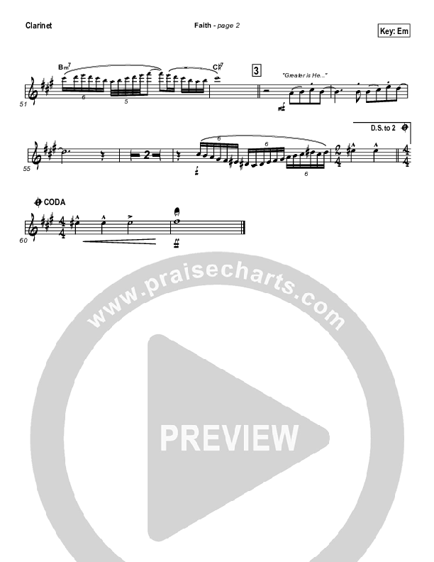 Faith Clarinet (Hillsong Worship)