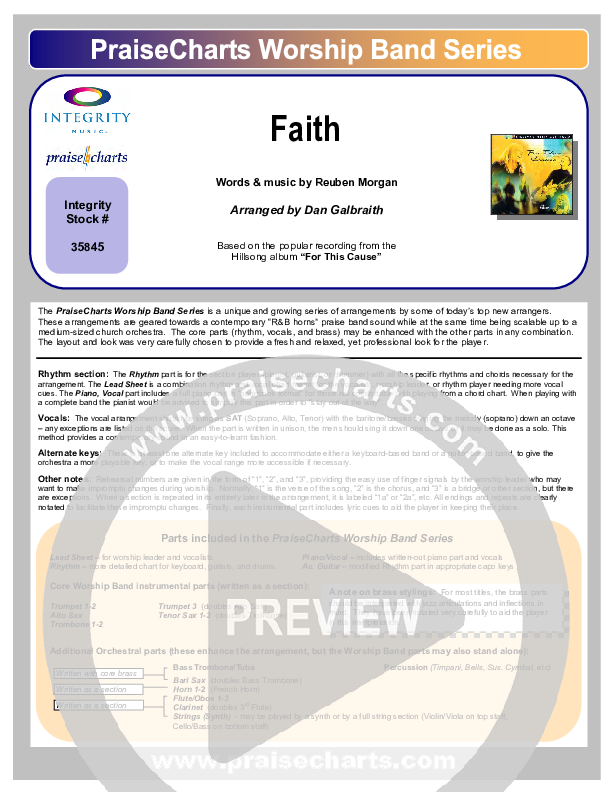 Faith Cover Sheet (Hillsong Worship)