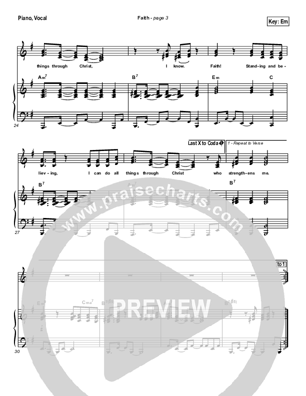 Faith Piano/Vocal (Hillsong Worship)