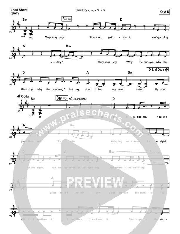Soul Cry Lead Sheet (Misty Edwards)