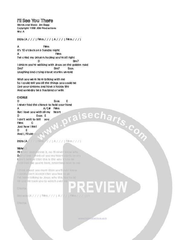 I'll See You There Chords & Lyrics (Jim Bugg)