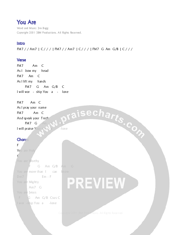 You Are Chords & Lyrics (Jim Bugg)