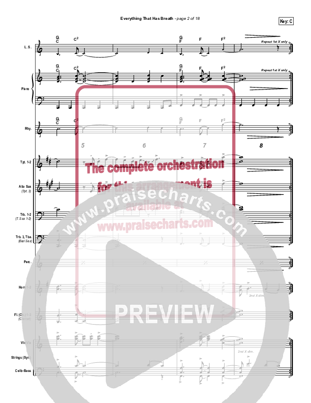 Everything That Has Breath Conductor's Score (Hillsong Worship)