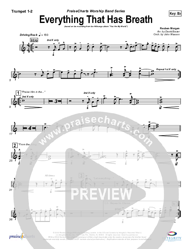 Everything That Has Breath Trumpet 1,2 (Hillsong Worship)