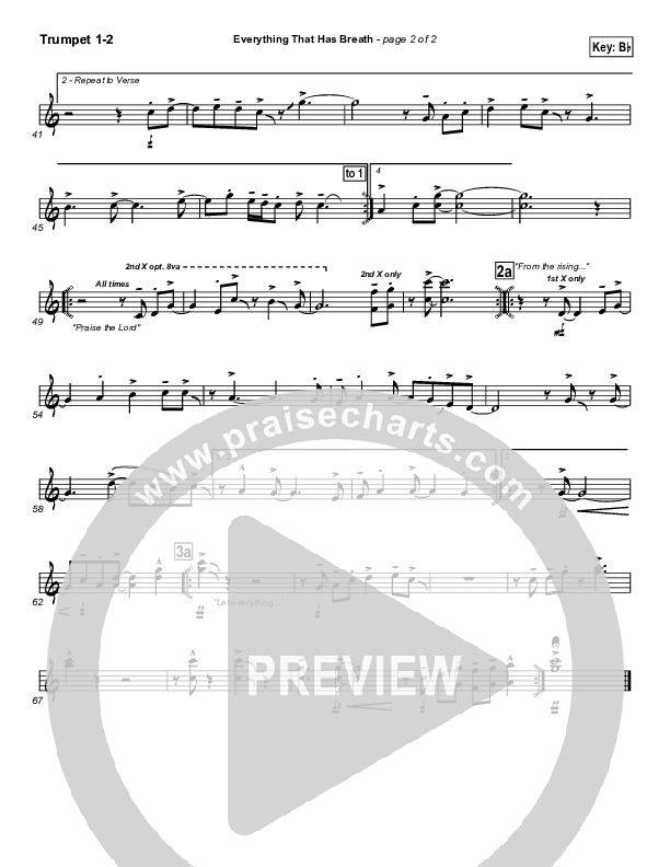 Everything That Has Breath Trumpet 1,2 (Hillsong Worship)