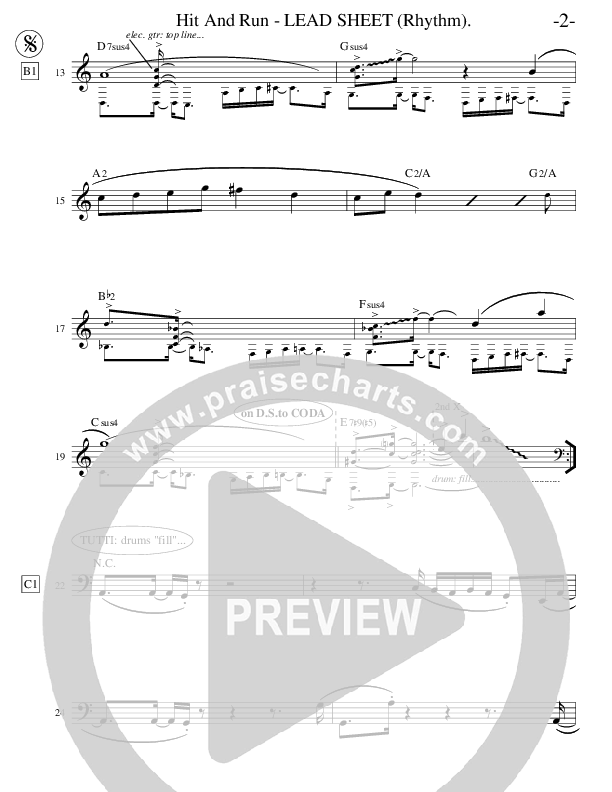 Hit And Run (Instrumental) Lead Sheet (Ric Flauding)