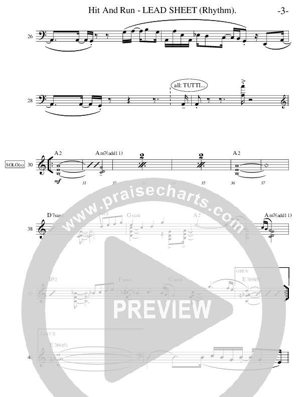 Hit And Run (Instrumental) Lead Sheet (Ric Flauding)