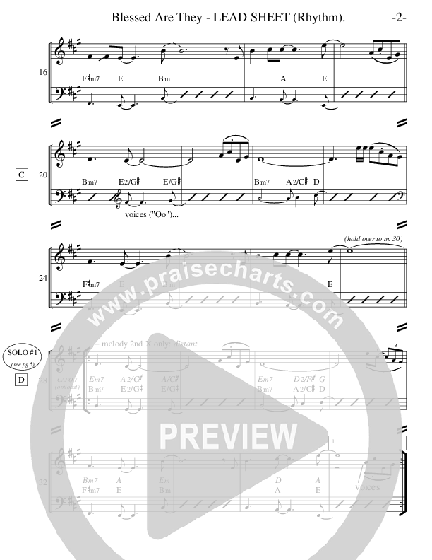 Blessed Are They (Instrumental) Lead Sheet (Ric Flauding)