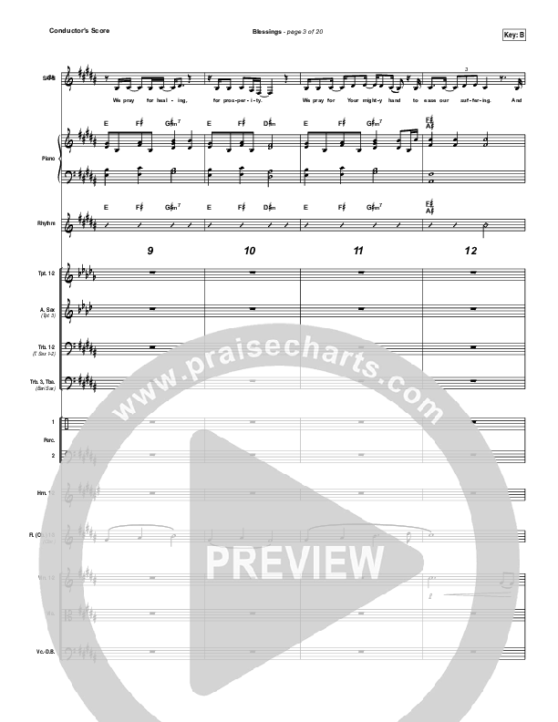 Blessings Conductor's Score (Laura Story)