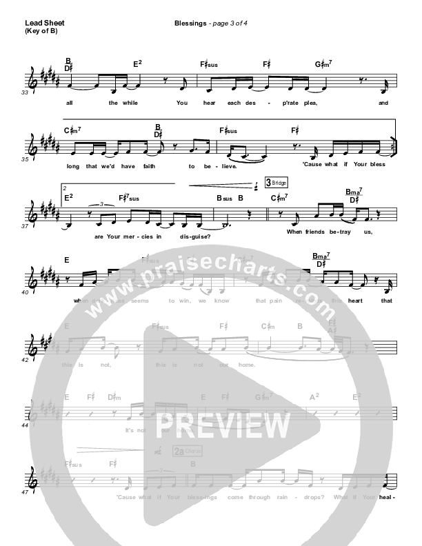 Blessings Lead Sheet (Melody) (Laura Story)
