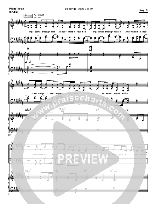 Blessings Piano/Vocal (SATB) (Laura Story)