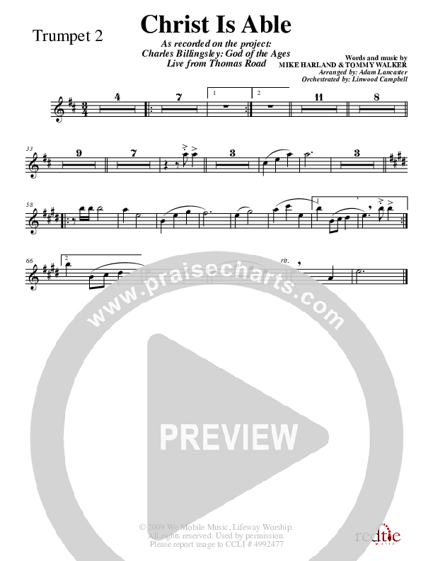 Christ Is Able To Save Trumpet 2 (Charles Billingsley)