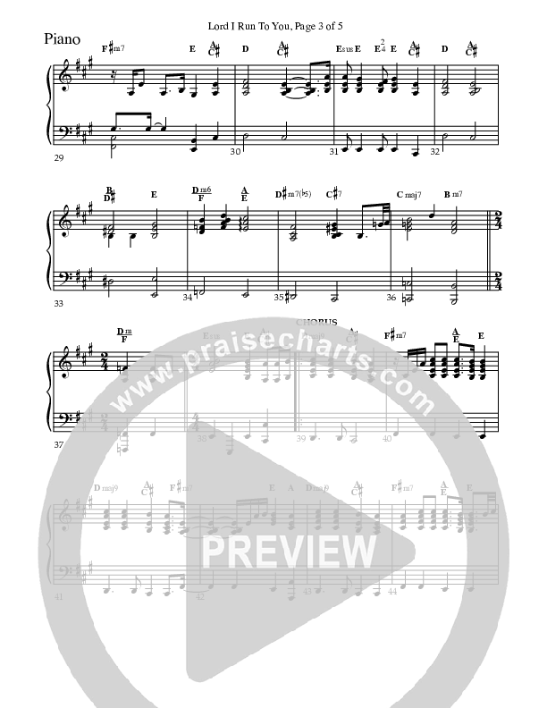 Lord I Run To You Piano Sheet (Charles Billingsley)