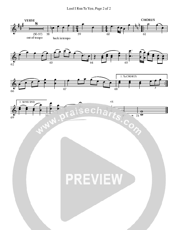 Lord I Run To You Violin 1/2 (Charles Billingsley)