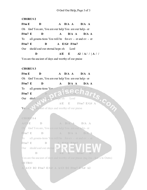 O God Our Help In Ages Past Chords & Lyrics (Charles Billingsley)