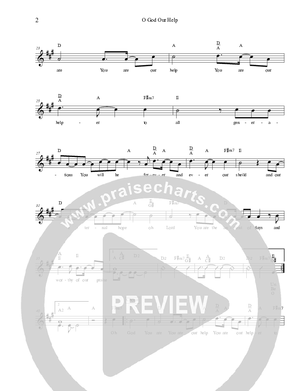 O God Our Help In Ages Past Lead Sheet (Charles Billingsley)