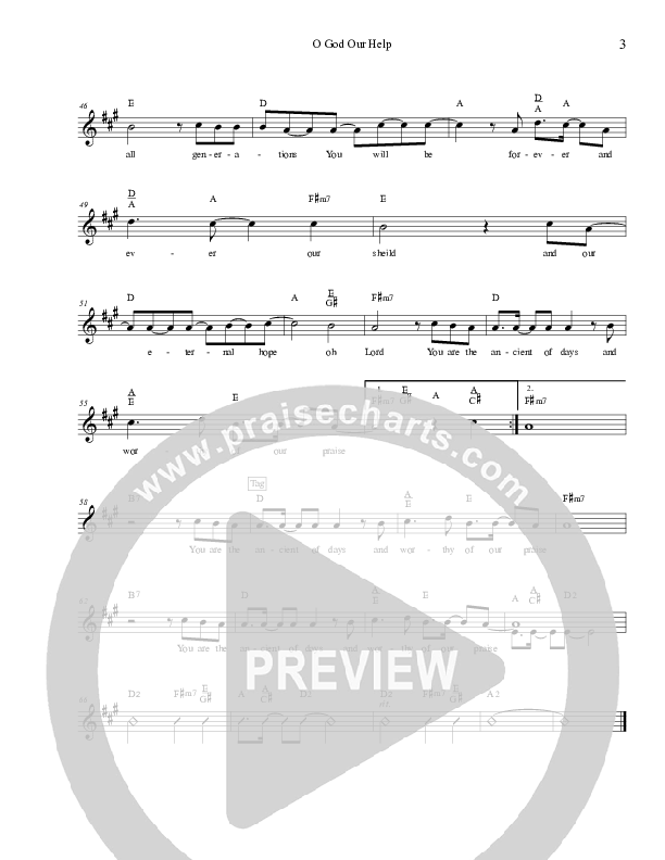 O God Our Help In Ages Past Lead Sheet (Charles Billingsley)