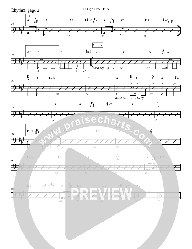 O God Our Help In Ages Past Rhythm Chart (Charles Billingsley)