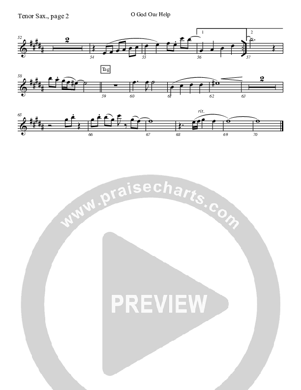 O God Our Help In Ages Past Tenor Sax 2 (Charles Billingsley)