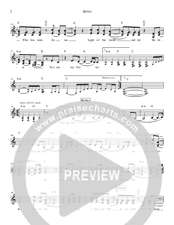 Savior Lead Sheet (Exodus)