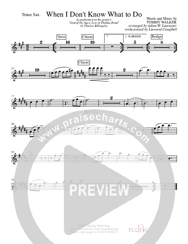 When I Don't Know What To Do Tenor Sax 2 (Charles Billingsley)