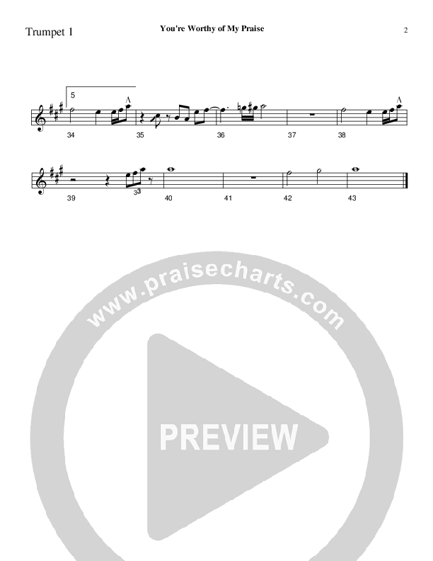 You're Worthy Of My Praise Trumpet 1 (Charles Billingsley)