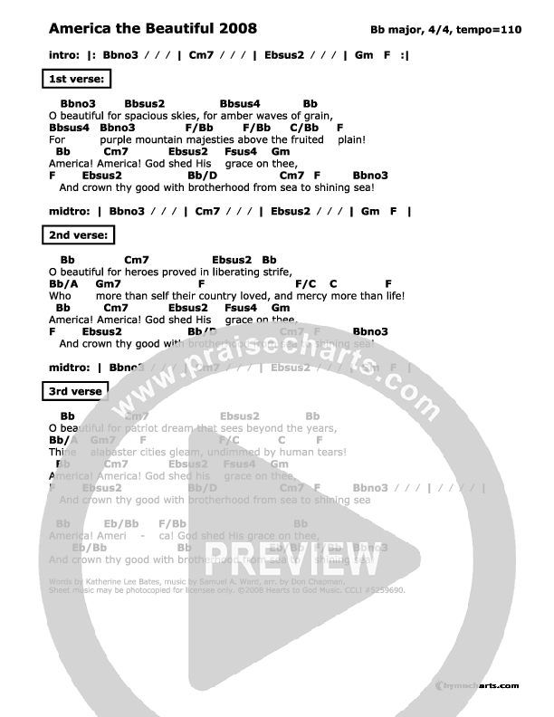 Freedom's Holy Light - Patriotic Service Guide Chords & Lyrics (Don Chapman)