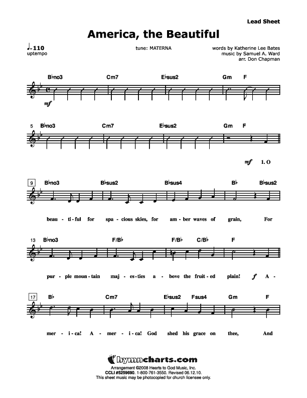 Freedom's Holy Light - Patriotic Service Guide Lead Sheet (Don Chapman)