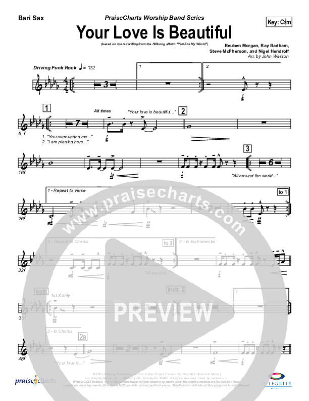 Your Love Is Beautiful Bari Sax (Hillsong Worship)