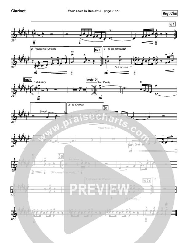 Your Love Is Beautiful Clarinet (Hillsong Worship)