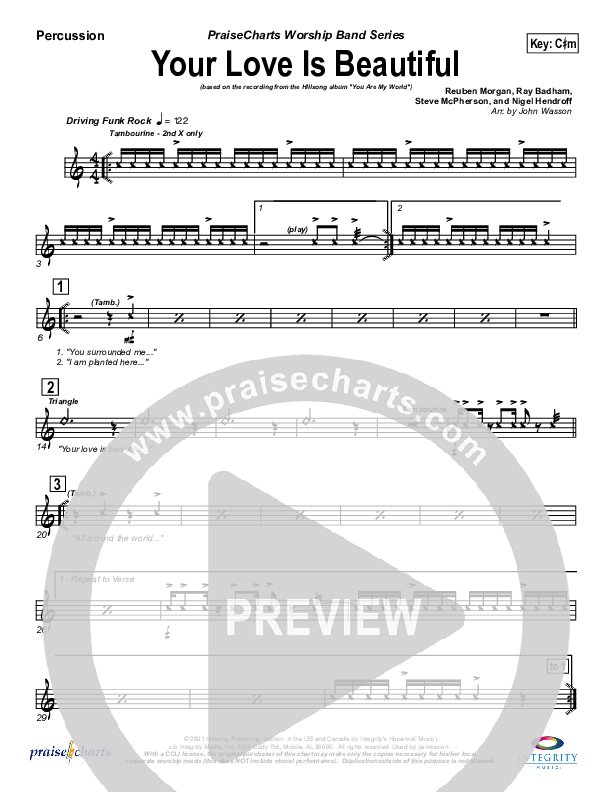 Your Love Is Beautiful Percussion (Hillsong Worship)