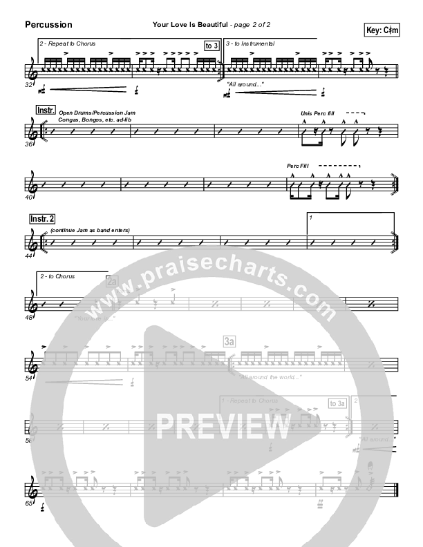 Your Love Is Beautiful Percussion (Hillsong Worship)