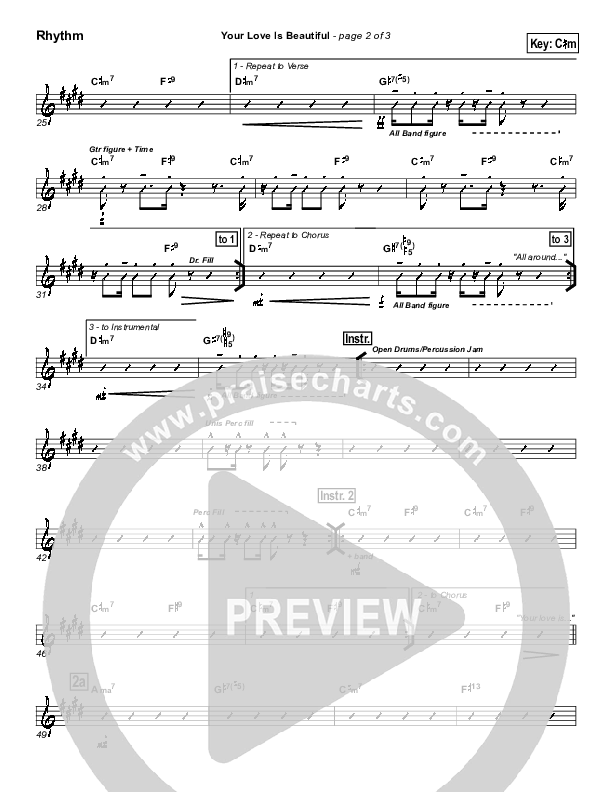 Your Love Is Beautiful Rhythm Chart (Hillsong Worship)