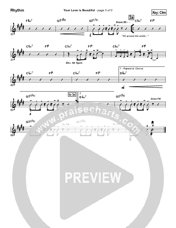 Your Love Is Beautiful Rhythm Chart (Hillsong Worship)