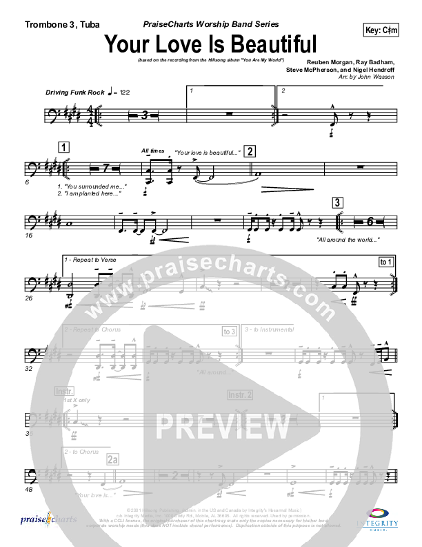Your Love Is Beautiful Trombone 3/Tuba (Hillsong Worship)