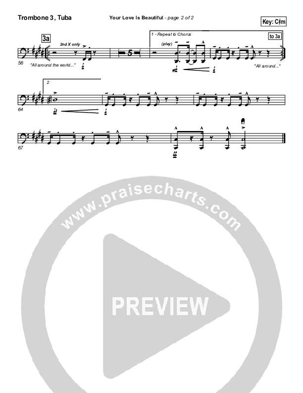 Your Love Is Beautiful Trombone 3/Tuba (Hillsong Worship)