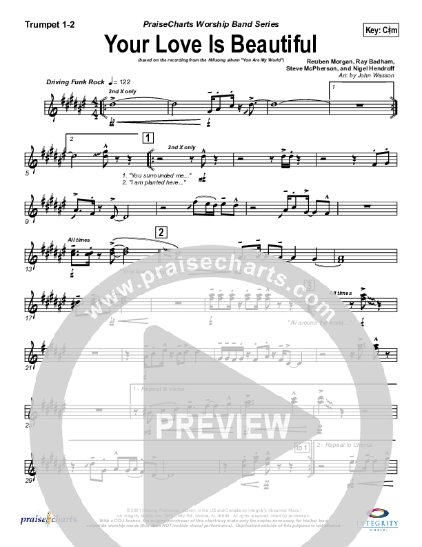 Your Love Is Beautiful Trumpet 1,2 (Hillsong Worship)