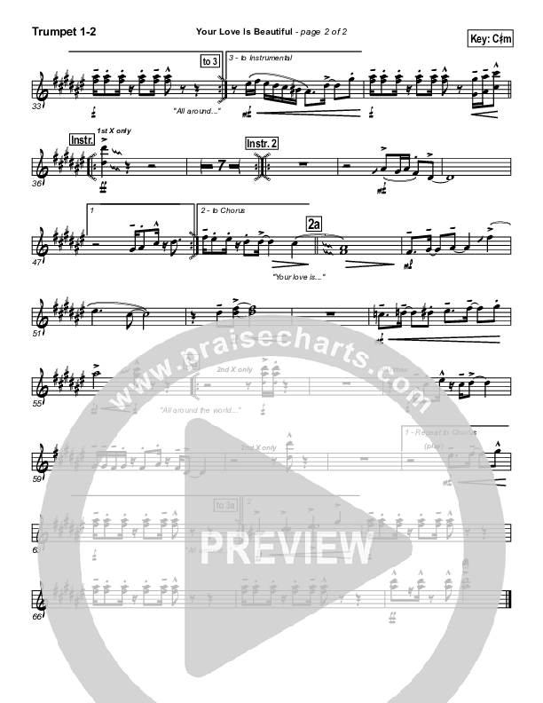 Your Love Is Beautiful Trumpet 1,2 (Hillsong Worship)