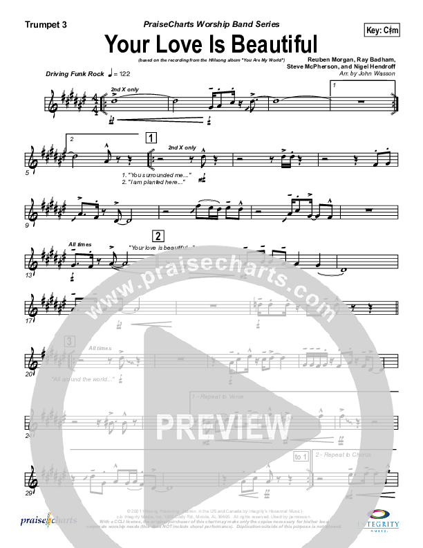 Your Love Is Beautiful Trumpet 3 (Hillsong Worship)