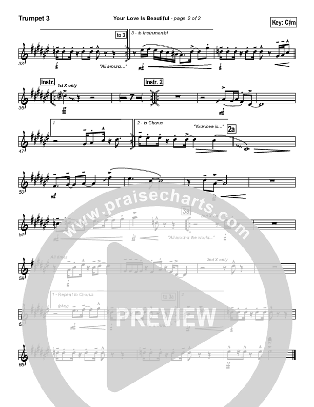 Your Love Is Beautiful Trumpet 3 (Hillsong Worship)