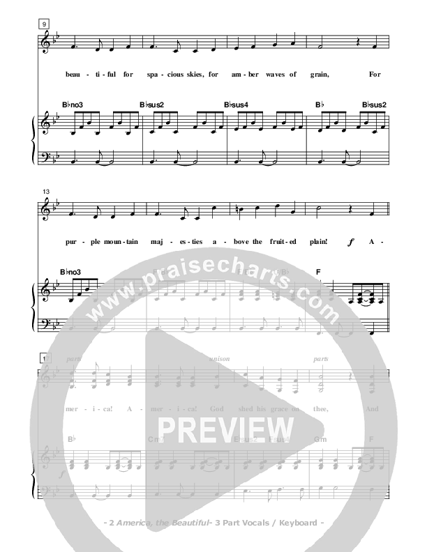 America The Beautiful Piano/Vocal (SAT) (Don Chapman)