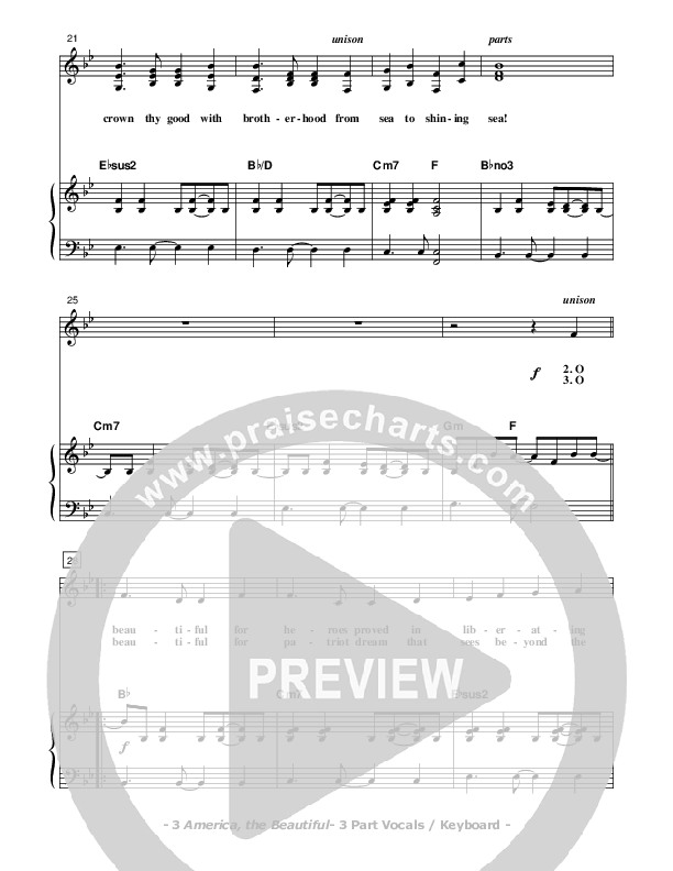 America The Beautiful Piano/Vocal (SAT) (Don Chapman)