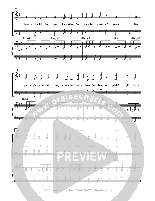 America The Beautiful Piano/Vocal (SATB) (Don Chapman)