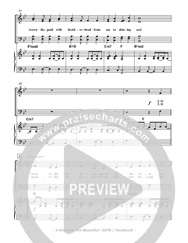 America The Beautiful Piano/Vocal (SATB) (Don Chapman)