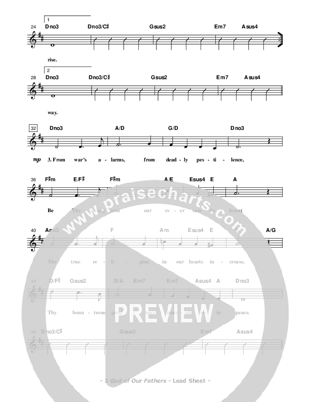 God Of Our Fathers Lead Sheet (Don Chapman)