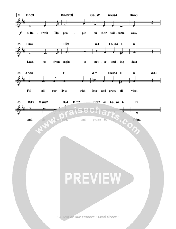 God Of Our Fathers Lead Sheet (Don Chapman)