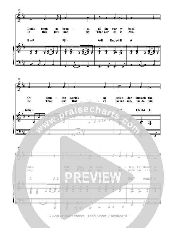 God Of Our Fathers Piano/Vocal (Don Chapman)