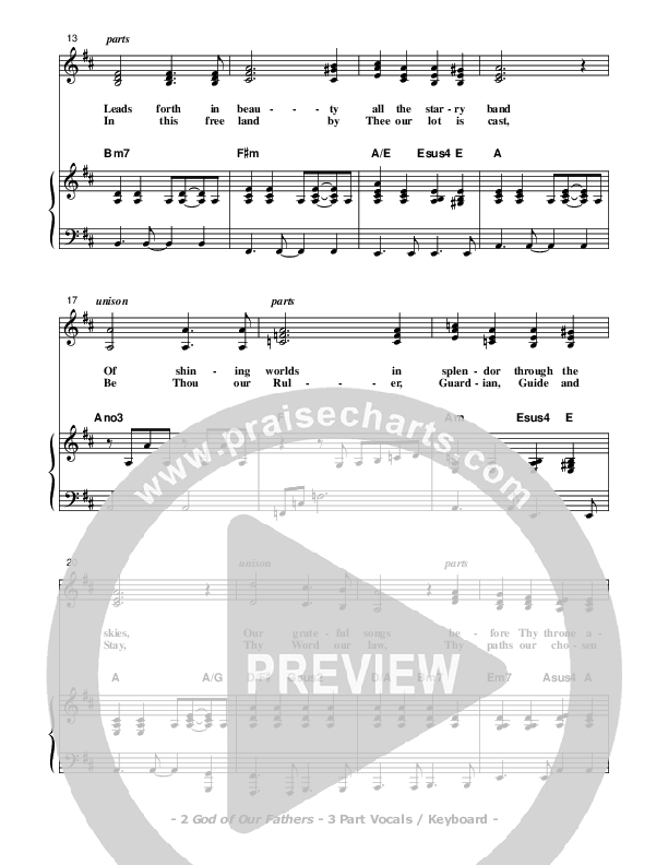 God Of Our Fathers Piano/Vocal (SAT) (Don Chapman)