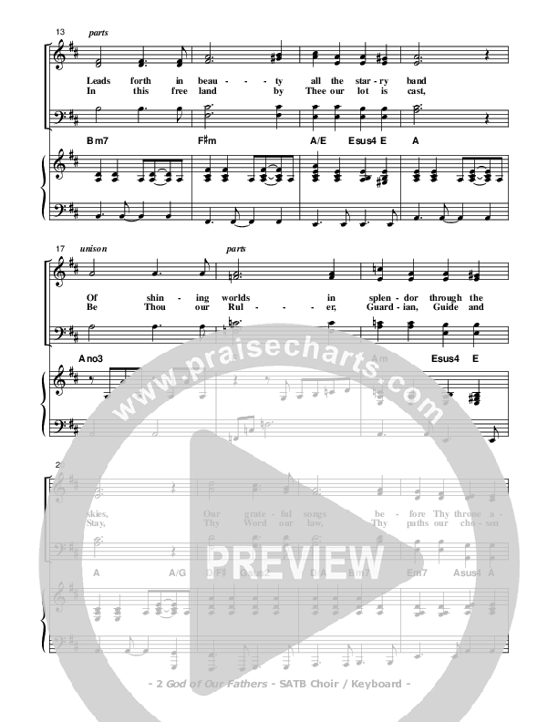 God Of Our Fathers Piano/Vocal (SATB) (Don Chapman)